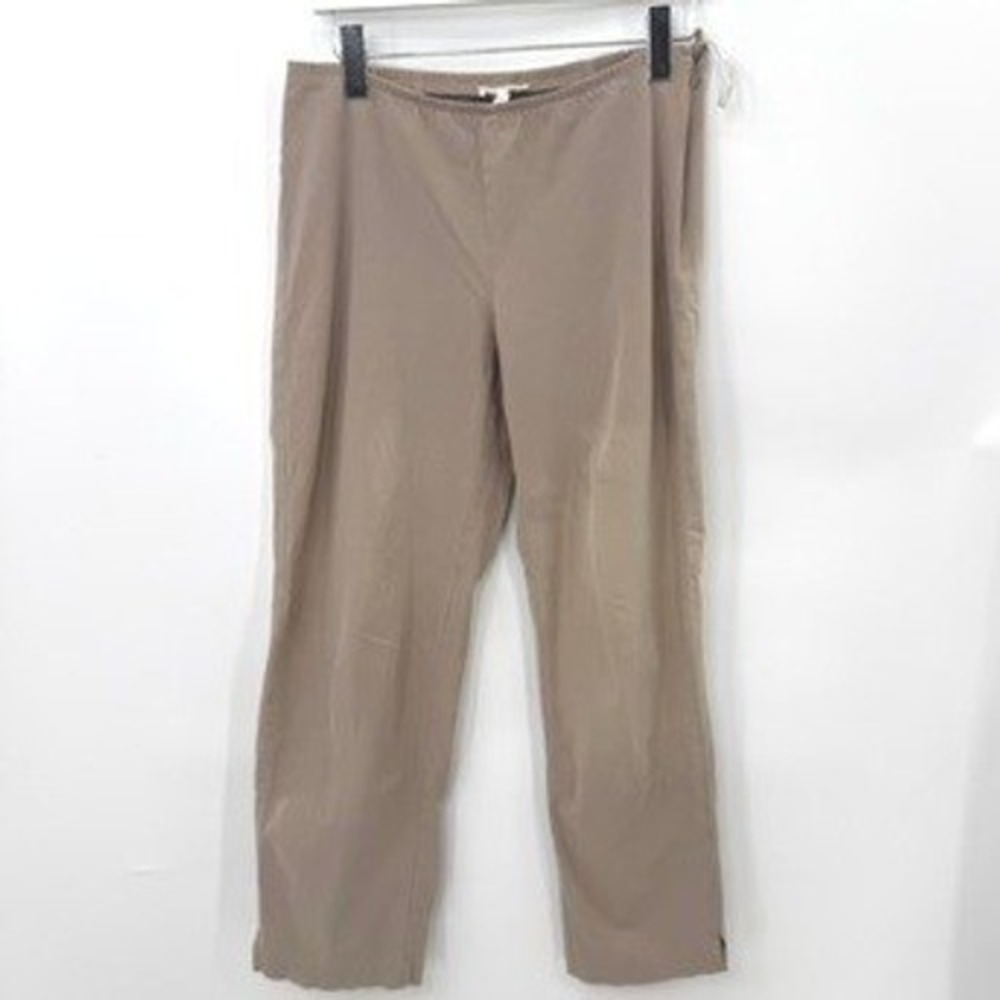 Eileen Fisher Pants Women S Tan Stretch Side Zip Basic Cottage Capsule Lagenlook